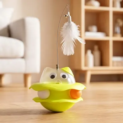 Игрушка для кошек Roly-Poly Puzzle Food Dispensing Toy Little Monster, самостоятельная игра, снятие скуки, перьевая дразнилка-удочка для кошек, игрушки для кошек оптом - 6