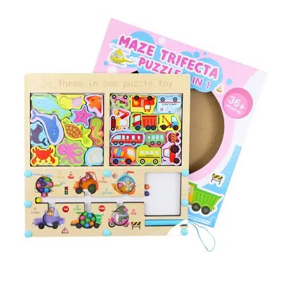 Wooden educational maze puzzle toy 3-in-1 - 8