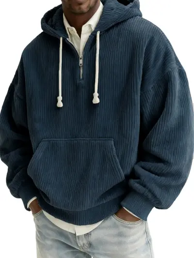 Men's Digital Print Hooded Half-Zip Sweatshirt, Autumn 2026 - 8
