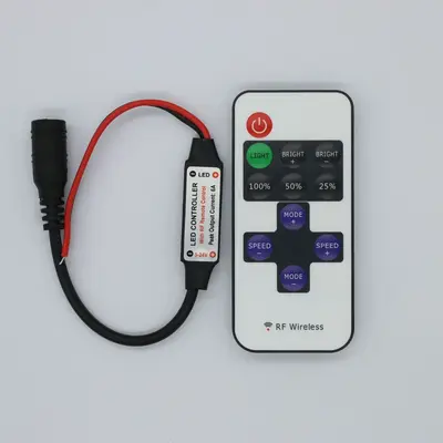RF11 anahtarlı tek renkli kontrol cihazı DC başlıklı 5V LED ışık şeridi uzaktan kumandalı mini siyah ve kırmızı kablolu COB ışık şeridi dimmeri - 11