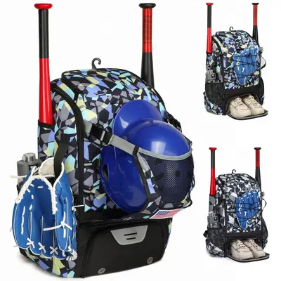 American Baseball Backpack, Large Capacity Softball Equipment Bag - 10