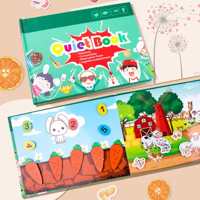Children's Early Learning Quiet Book with Stickers