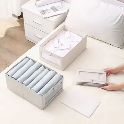 可折叠装衣服衣物的家用布艺收纳箱新款日式大号可视窗棉麻收纳盒