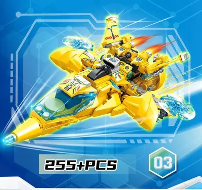 Lego-Compatible Building Block Set, Transformer Mecha Robot, Small Pieces, for Boys - 8