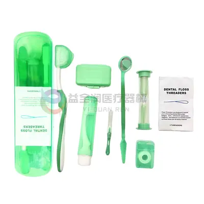 Orthodontic oral care kit with toothbrush, floss, mirror - 7