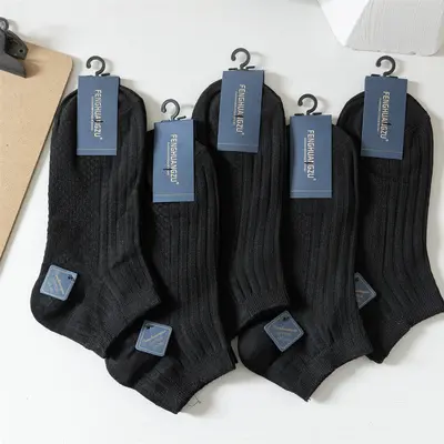 Cotton socks men's socks pure cotton men's boat socks breathable sweat-absorbent deodorant cotton men's socks work comfortable socks