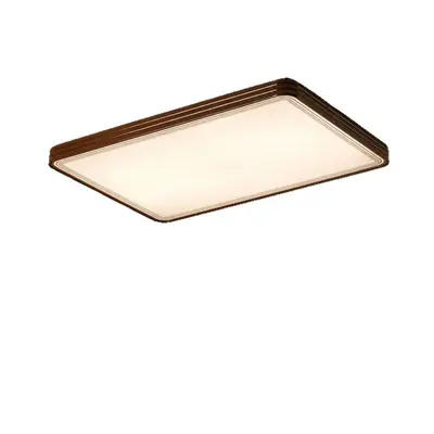 Solid Wood Ceiling Light, New Chinese Style, Walnut Color, Full-Spectrum Eye Protection