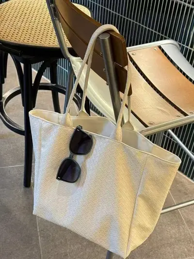 Korean-Style Woven Tote Bag, Large-Capacity Single-Shoulder Shopping Bag - 5