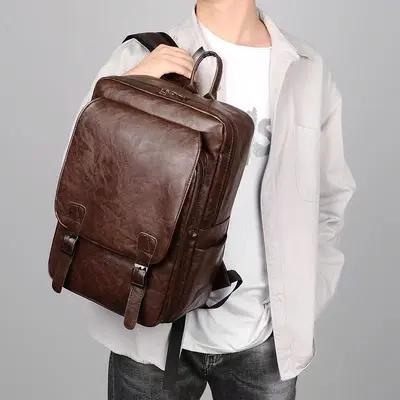 Korean-Style Men's Backpack with Laptop Compartment, Large Capacity - 3