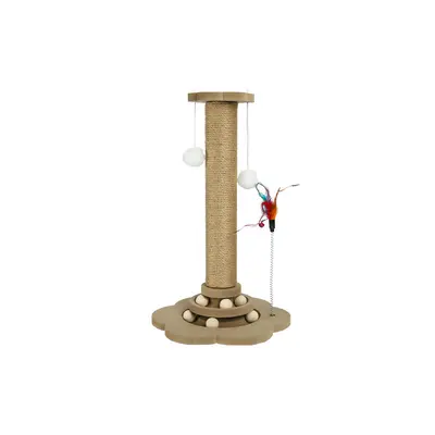 Sisal Cat Scratcher Board with Turntable and Scratching Post - 5
