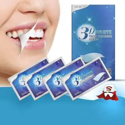 3D Teeth Whitening Strips, 7 Pairs (14 Strips), Stain Removal - 3