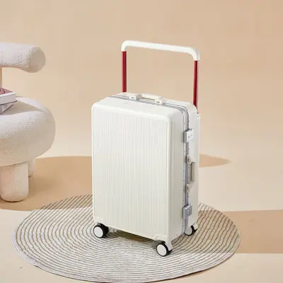Wide Trolley Suitcase 24 Inch Silent Wheels Aluminum Frame Boarding Case - 3