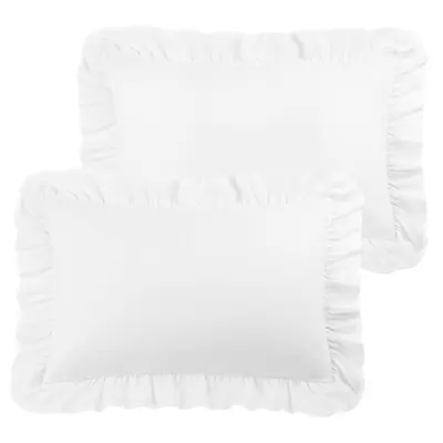 Satin Ruffle Pillowcase, Solid Color, Single and Double Size - 7