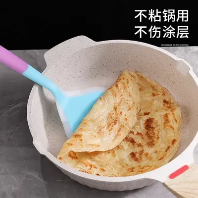 Yemek pişirmek için silikon spatula, mutfak spatulası, yarı şeffaf kızartma spatulası, mutfak wok, evde yemek pişirmek için tamagoyaki spatulası.