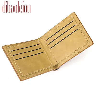 Erkek Kısa PU Cüzdan, Retro Günlük Para Klipsi ve Kartlık - 4