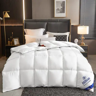 Hilton Daunen-Bettdecke Klasse A, vollständige Baumwolle, Federschutzbettuch, Daunenbettdecke, verdickt, reine Baumwolle, Winterdecke, Ganzjahresdecke, Geschenkdecke, Bettdeckenkern - 2