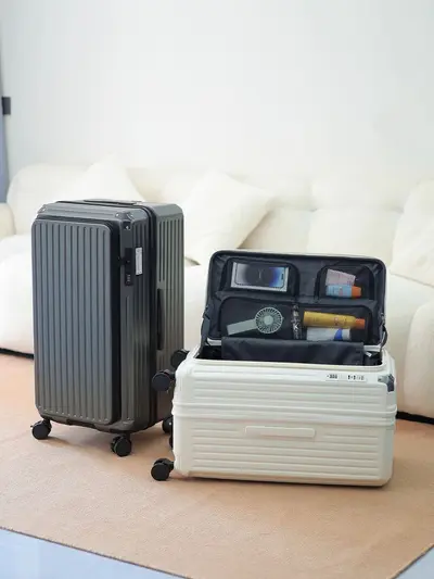 28-Inch Expandable Side-Opening Suitcase with Combination Lock