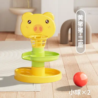 Baby Educational Track Ball Slide Toy, Stacking and Spinning Tower - 6