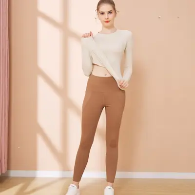 Women's Seamless Long Sleeve Yoga Top with Thumb Holes, Autumn Fitness Wear - 7
