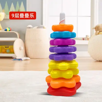 Rainbow colorful educational baby stacking tower toy - 11