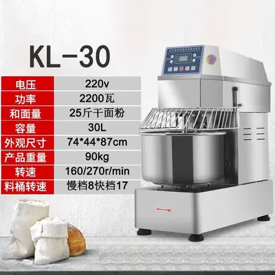 Commercial automatic dough mixer, large capacity, dual-speed - 12