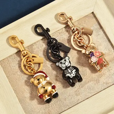 3D Christmas Bear Keychain, Bag Charm