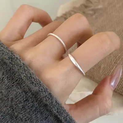 S925 Sterlingsilber Fünfzackstern Ring, mattiert, elegant