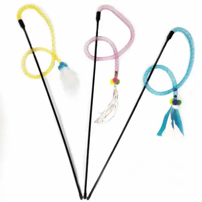 Hochelastischer Katzenspielstab aus Kunststoff, DIY-Design