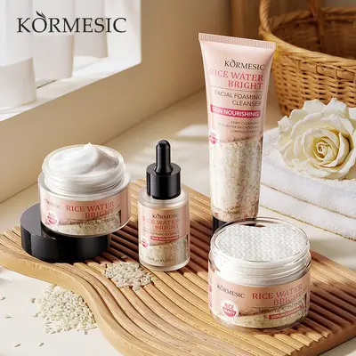 Полная английская серия ухода за кожей лица KORMESIC Rice Water Brightening Whitening с рисовой водой, осветляющая и отбеливающая серия ухода за кожей, питательная серия ухода за кожей