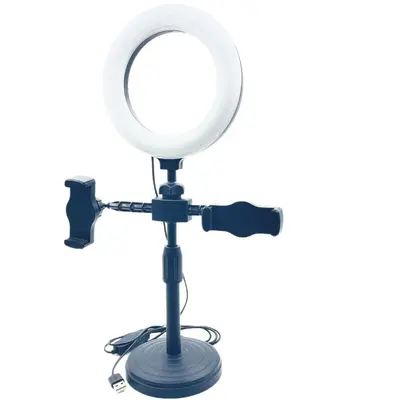 Hersteller Direktversorgung 6 Zoll 16 cm Drei-Farben-Schönheits-Füllleuchte Doppel-Smartphone-Live-Stream Computer-Moderator Desktop-Ringlichtstativ