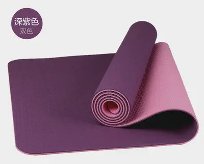 TPE Two-Tone Yoga Mat, Double-Sided Non-Slip, Odorless, With Position Lines - 7