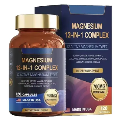 跨境外贸亚马逊爆品Magnesium 12 in 1 Complex12合1复合镁补充剂