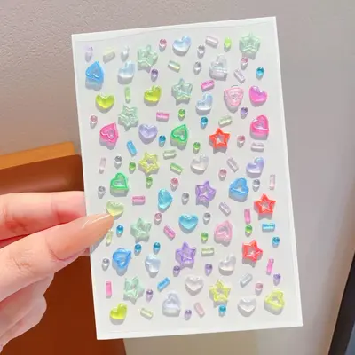 Kinder-Gesichtsaufkleber Schmetterling mit Strass, bunte Konzert-Make-up-Sticker - 7