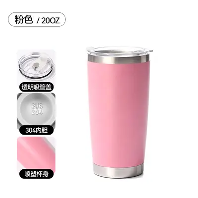 304 paslanmaz çelik 20oz çift katmanlı termos araba bardağı - 8