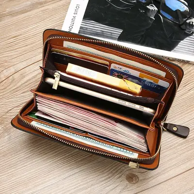 Men's Long Zip Wallet, Casual Hand Bag, Large Capacity - 4
