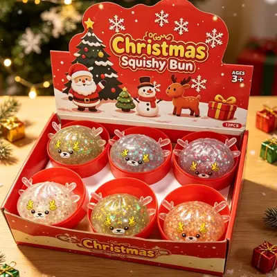Weihnachts-Elch-Brötchen-Knetspielzeug mit Dampfgarer, langsam rückspringend