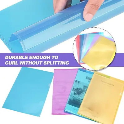 Transparente A4-Dokumententaschen, seitlich offen, 30 Stück, 6 Farben
