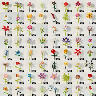 Zuanma 087 Building Block Flower Single Stem Everlasting Flower Building Block Rose Sunflower DIY Cross-Border Wholesale Dropshipping - 3