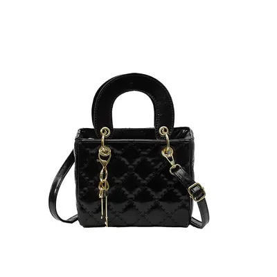 Textured Diamond-Quilted Women's Small Square Handbag - 10