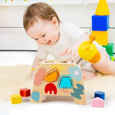 Montessori Intelligenzbox große Perlen Form- und Farbzuordnung Bausteine