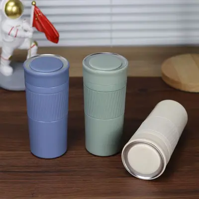 Insulated Coffee Mug with Silicone Sleeve, Portable, for Sports and Car Use