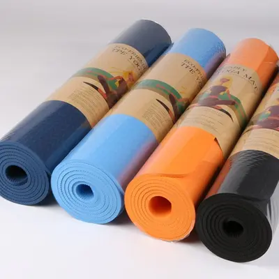 Yoga mat TPE, 183x80x0.6cm, monochrome, for beginners - 3