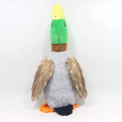 Plush Squeaky Duck Dog Toy, 28 cm, Realistic Design - 7