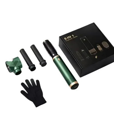 5-in-1 Hot Air Styling Brush Hair Dryer and Curling Iron