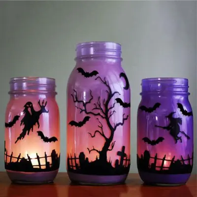 Halloween Bat and Ghost Wall Sticker Set