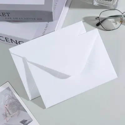 Retro Kraft Paper Envelopes, White, Multiple Sizes, for Cards and Letters - 10