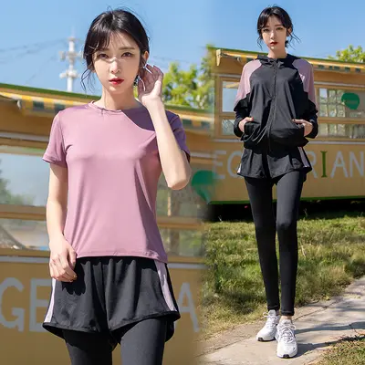 Damen-Yoga-Kapuzenshirt langarm, Colour-Block, Polyester