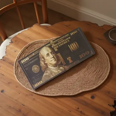 Men's Short Wallet with Realistic Dollar Banknote Design - 13