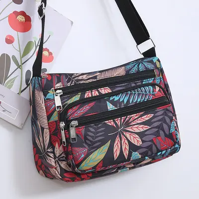 Middle-Aged Women's Oxford Fabric Crossbody Bag, Lightweight, Multi-Layer - 8