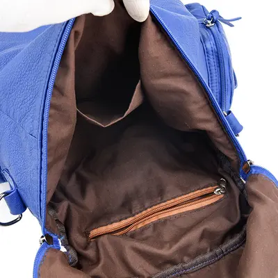 Rivet Washed Leather Backpack Large Capacity Multi-Pocket - 4